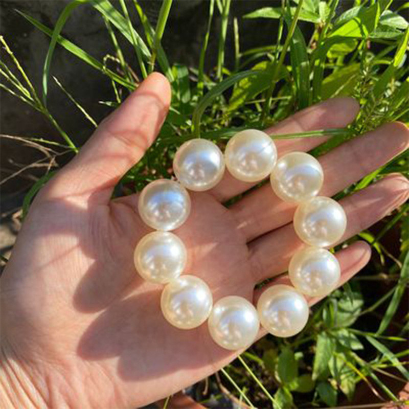 Faux Pearl Hair Tie Scrunchie Simple Elegant Decorative Rubber Band Hair Accessories