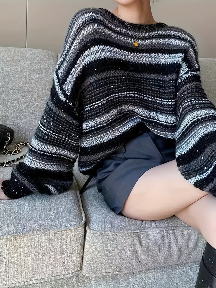 Women's Casual Knit Cardigan Sweater With Acrylic Fabric, Long Sleeve, Round Neck, Elastane For Autumn And Winter