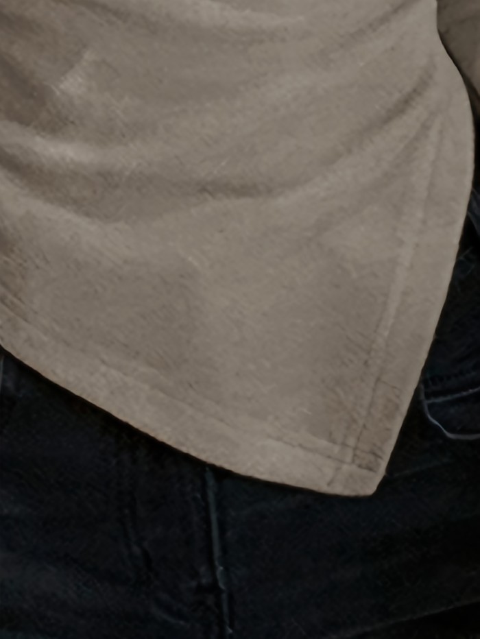 Elegant Asymmetrical High-Neck T-Shirt for Women - Viscose Knit Fabric, Long Sleeve, Solid Color, Regular Fit, Warm Thickened Top for Autumn\u002FWinter Season