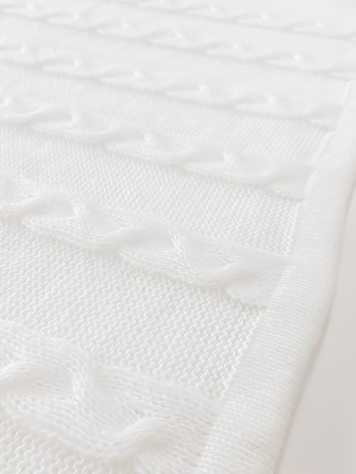 Cable Knit Solid Color Dress, Elegant Mock Neck Long Sleeve Slim Fit Dress For Spring & Fall, Women's Clothing