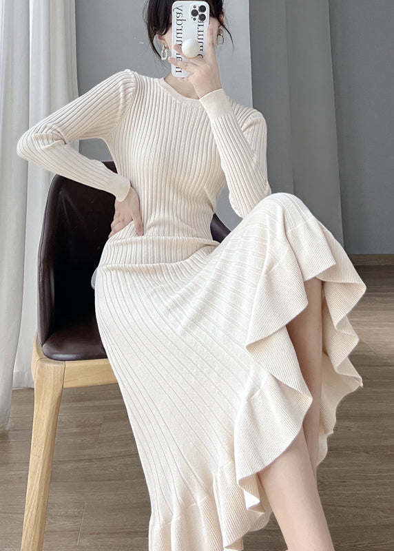 Autumn Winter Sweater Dress Women Long Sleeved off Neck Knitted Tight Graceful Short Dress main image 1