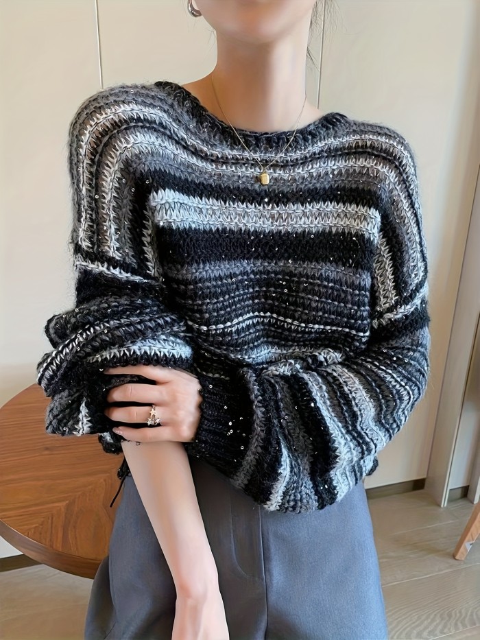 Women's Casual Knit Cardigan Sweater With Acrylic Fabric, Long Sleeve, Round Neck, Elastane For Autumn And Winter