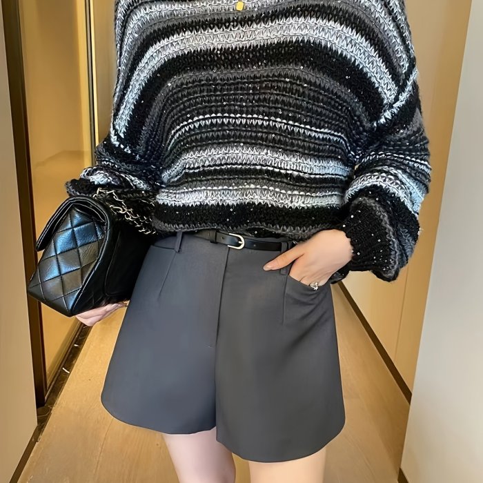 Women's Casual Knit Cardigan Sweater With Acrylic Fabric, Long Sleeve, Round Neck, Elastane For Autumn And Winter