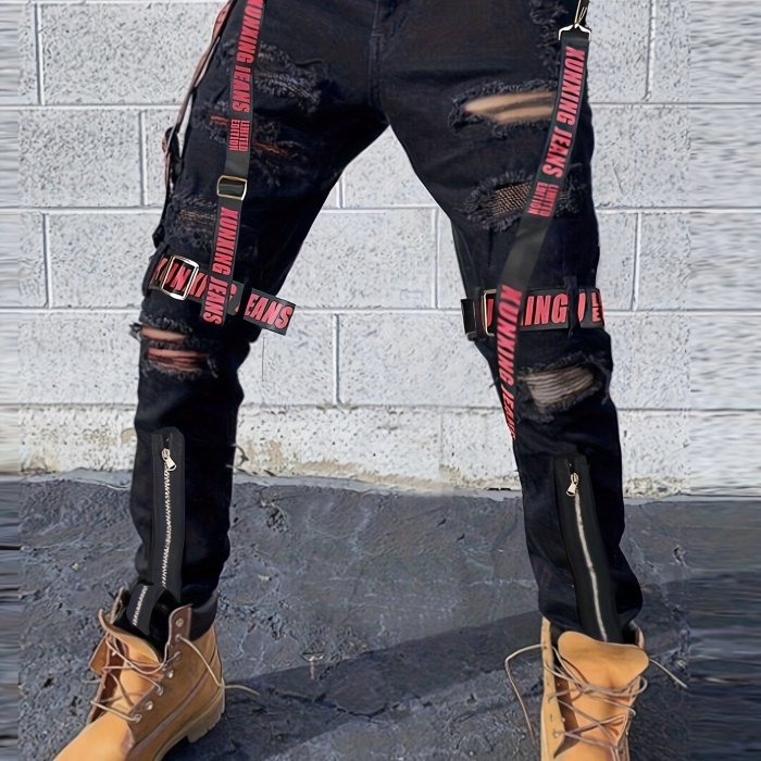 Men's Denim Cargo Pants