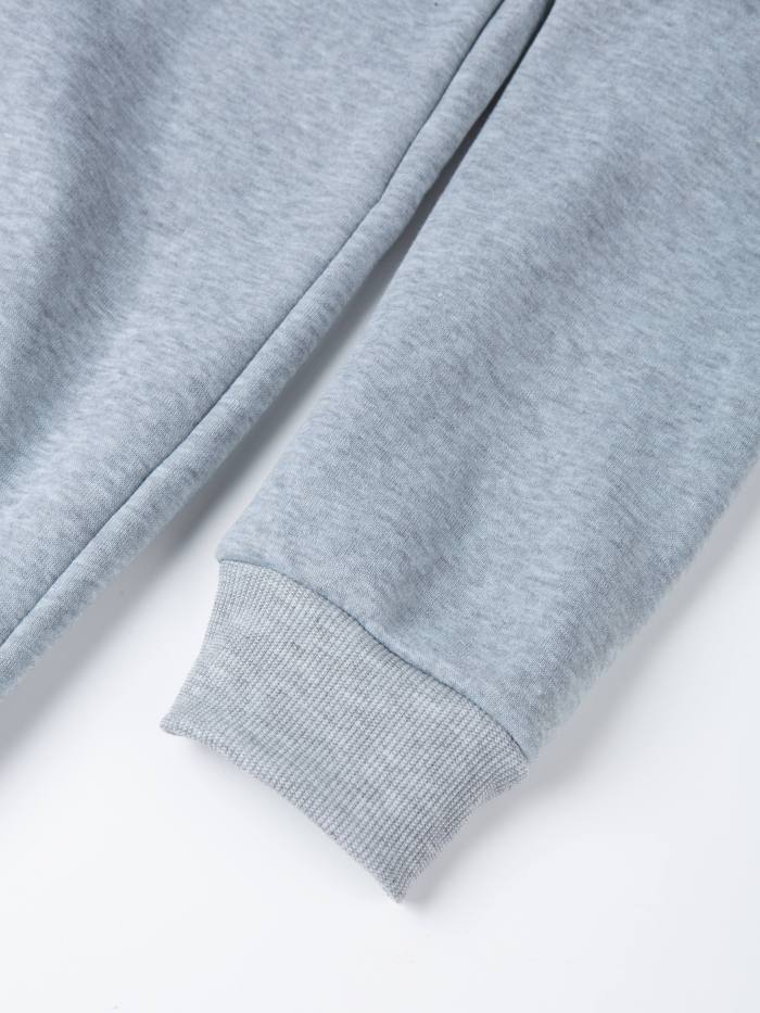 Men's Solid Color Hooded Long Sleeve Sweatshirt With Zippered Henley Neck, A Kangaroo Pocket And Fluorescent Color Drawstrings, Chic And Stylish Tops For Spring And Autumn Sports And Outdoors Wear