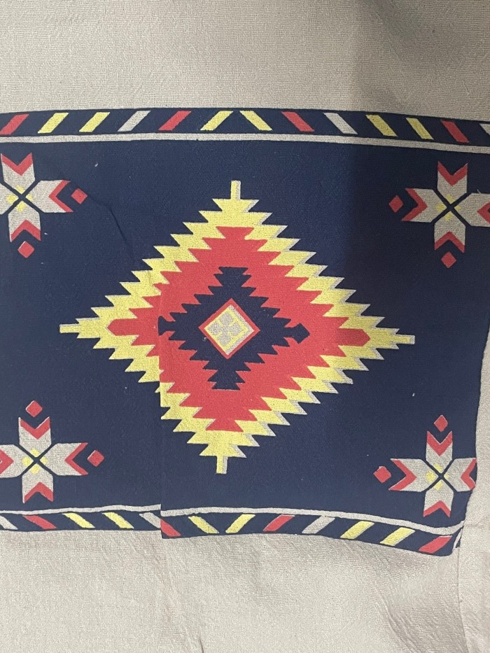 Men's Stylish Loose Cotton Blend Geometric Pattern Pants With Pockets, Casual Breathable Comfy Trousers For City Walk Street Hanging Outdoor Activities