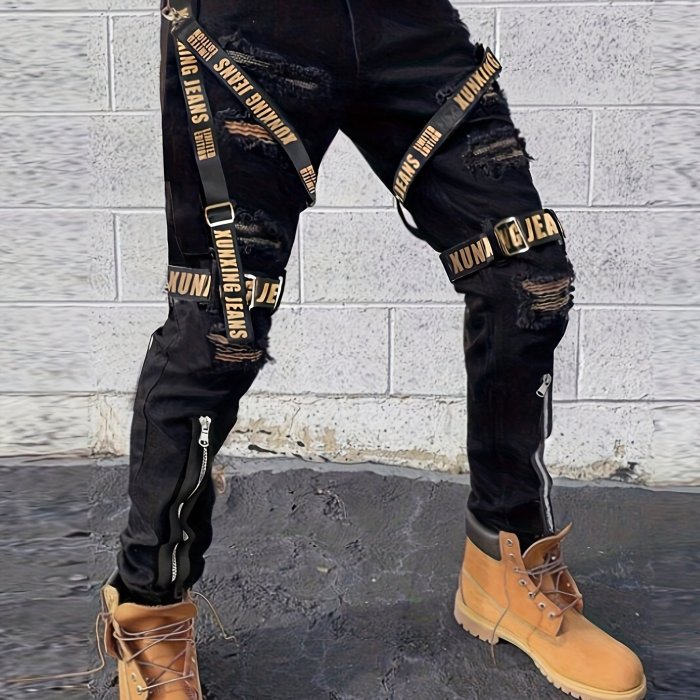 Men's Denim Cargo Pants