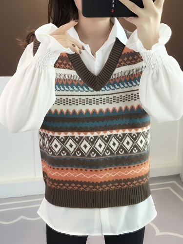 Women's Casual V-Neck Knit Cardigan Sweater With Viscose, Polyester, And Nylon Blends, Regular Length, Spring\u002FAutumn