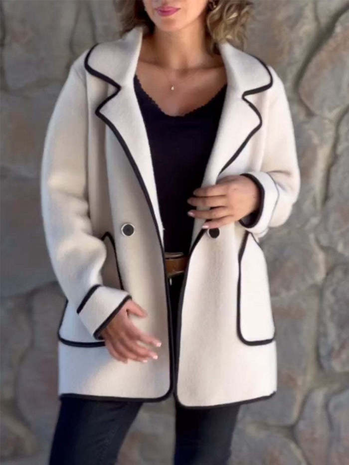 Temperament Suit Collar Double-Sided Wool Jacket