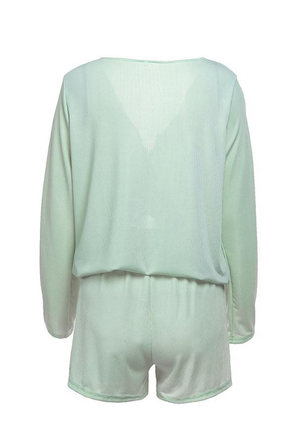 V Neck Top And Shorts Set