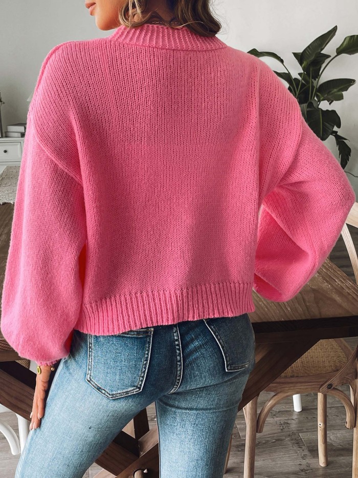 Fashion Trend Lantern Sleeve Simple Casual Coat