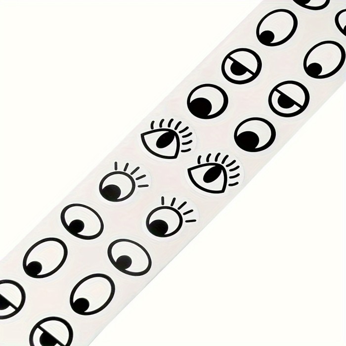1000pcs Premium Eye Stickers Labels - High-Quality Adhesive for DIY Arts, Crafts & Home Decor - Diverse Black & White Designs - Versatile Use for Toys and More