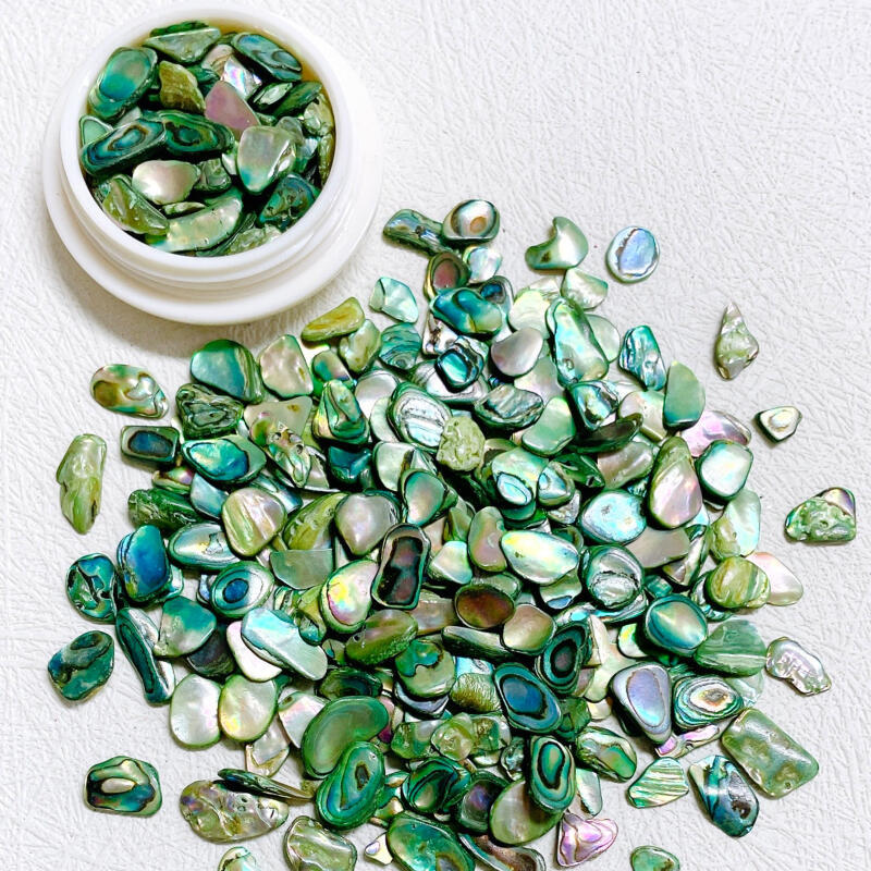 Shimmering Abalone Shell Nail Art Decorations - Unique, Stone-Accented Slices for Irresistible Nail Glam - Premium Nail Accessories Set