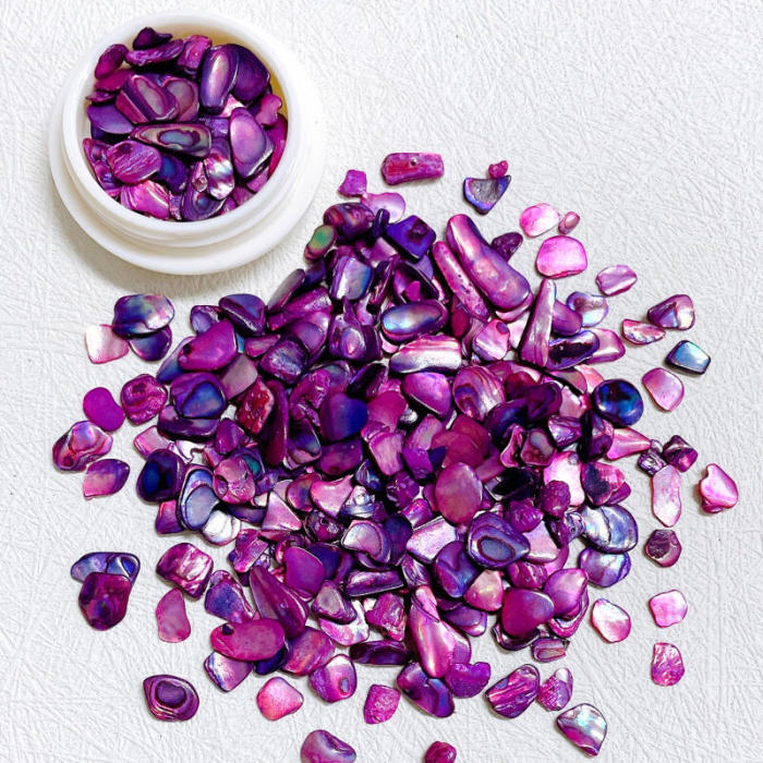 Shimmering Abalone Shell Nail Art Decorations - Unique, Stone-Accented Slices for Irresistible Nail Glam - Premium Nail Accessories Set