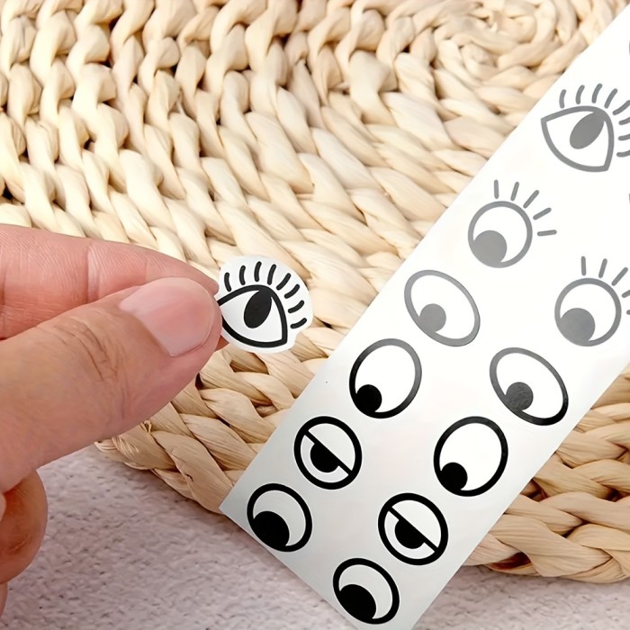 1000pcs Premium Eye Stickers Labels - High-Quality Adhesive for DIY Arts, Crafts & Home Decor - Diverse Black & White Designs - Versatile Use for Toys and More