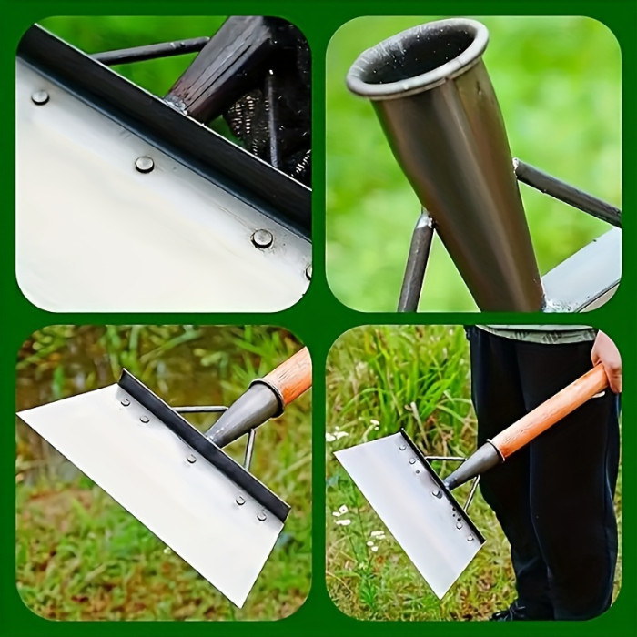 1pc, Stainless Steel Garden Shovel, Multifunctional & Handleless Metal Yard Weeding Tool, Outdoor Garden Household Cleaning Shovel