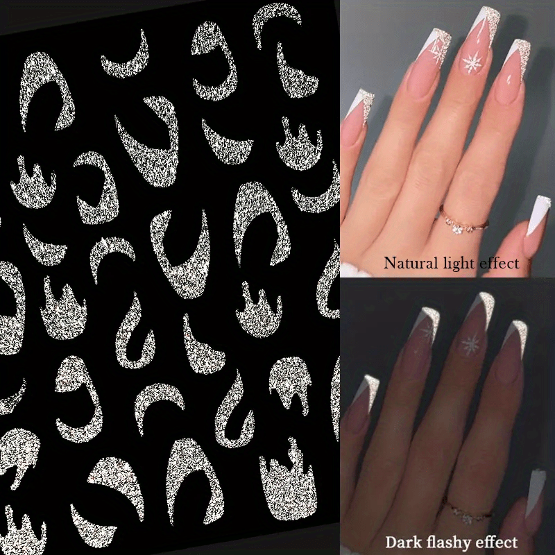 French Nail Art Stickers, Self Adhesive Glitter Strip Line Nail Art Decals For Nail Salons, Nail Art Supplies For Women And Girls