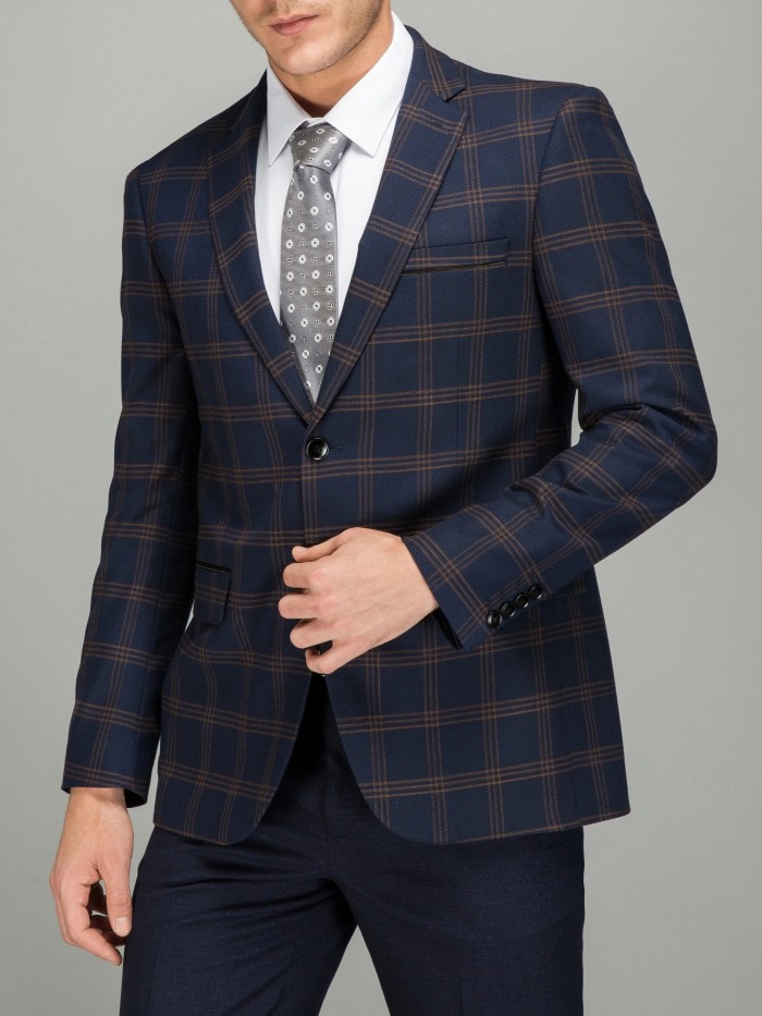Classic Plaid Single Breasted Blazer Jacket - Tailored Fit, Notch Lapels, Elegant Design, Versatile for Business, Daily Wear, and Formal Occasions - Premium Quality, Comfortable, and Stylish