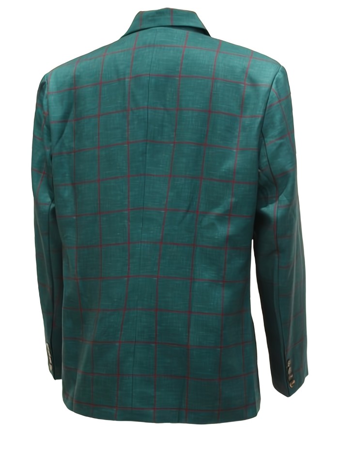 Men's Casual Blazer, Business Formal Suit Jacket, Male Fashion Color Block Striped Print Coat, Lightweight Business-Casual Style Jackets