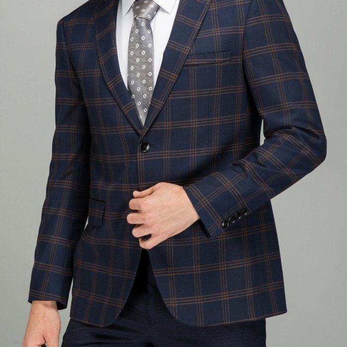 Classic Plaid Single Breasted Blazer Jacket - Tailored Fit, Notch Lapels, Elegant Design, Versatile for Business, Daily Wear, and Formal Occasions - Premium Quality, Comfortable, and Stylish
