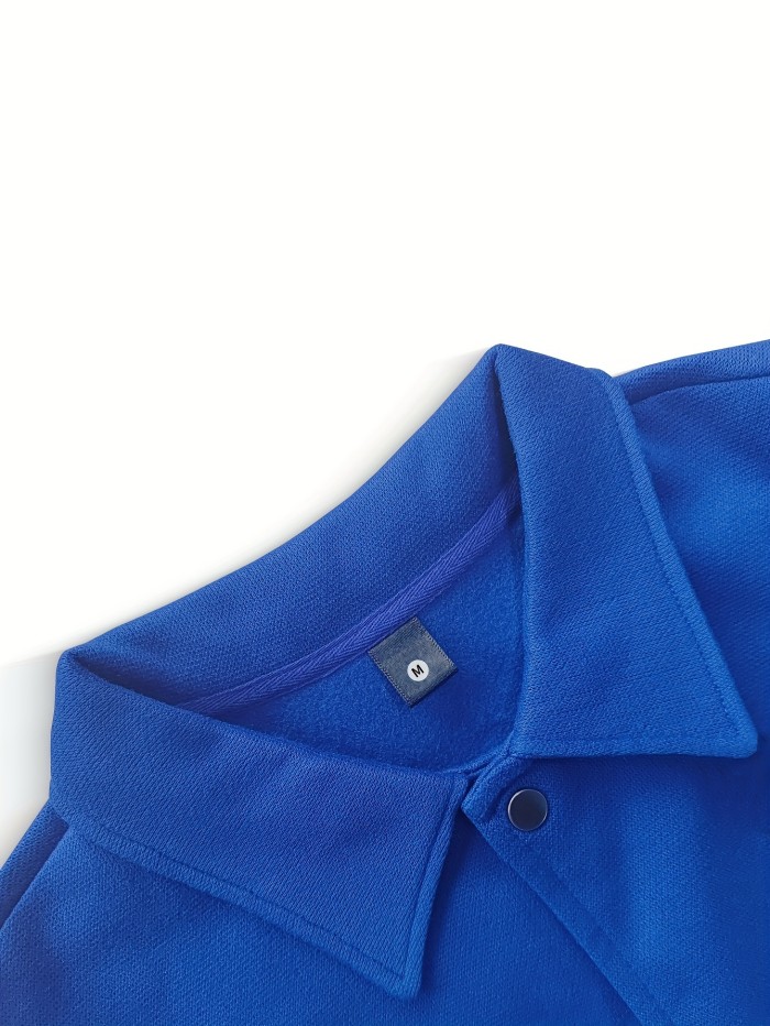 Men's Casual Baseball Collar Jacket - Polyester, Machine Washable, Random Print Design