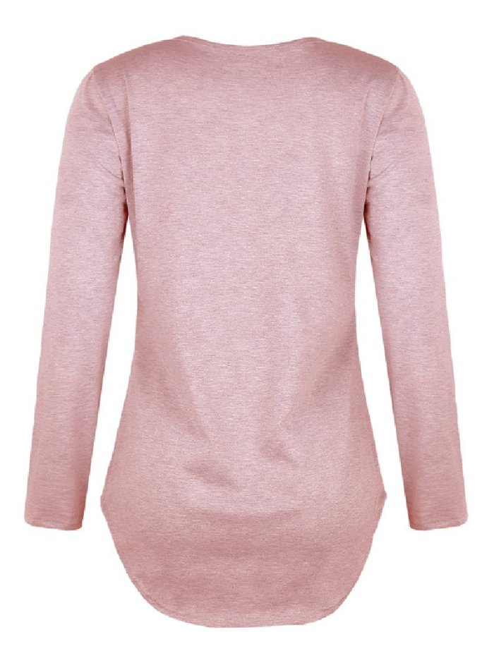 Autumn/Winternew Style Solid Color V-Neck Strapped Loose Top