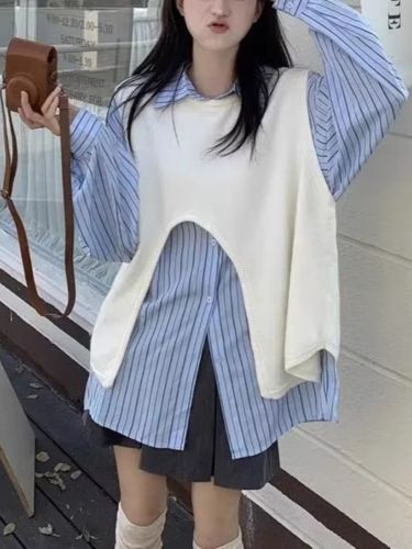 Chic Knit Sweater Vest for Women - Casual Solid Color, Crew Neck, Stretch Fabric, Perfect for Fall\u002FWinter