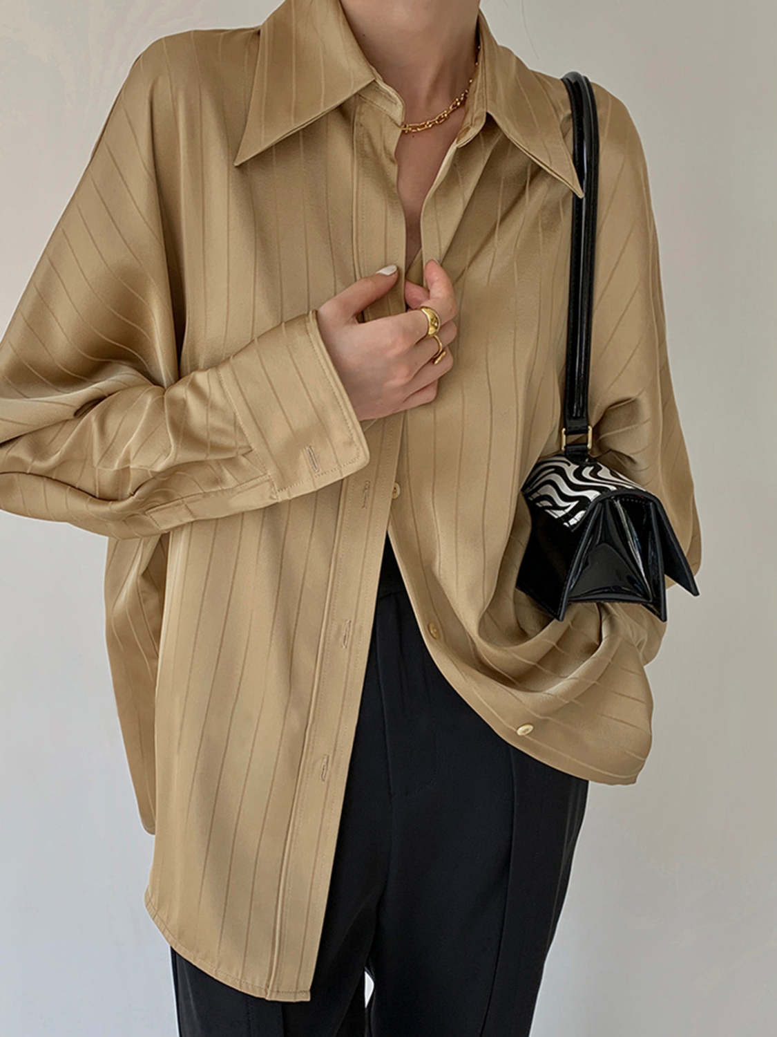 Oversized Collared Button Up Shirt