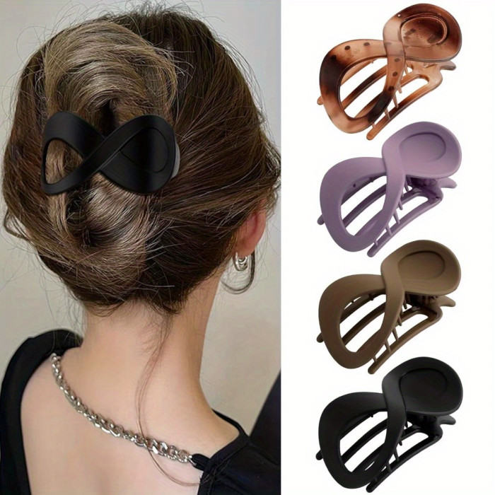 Hair Clips Matte Acrylic Curved Hair Claw Clips Thick Hair Flat Alligator Hair Clips Strong Grip Hair Banana Barrettes for Styling Hair Accessories for Women and Girls