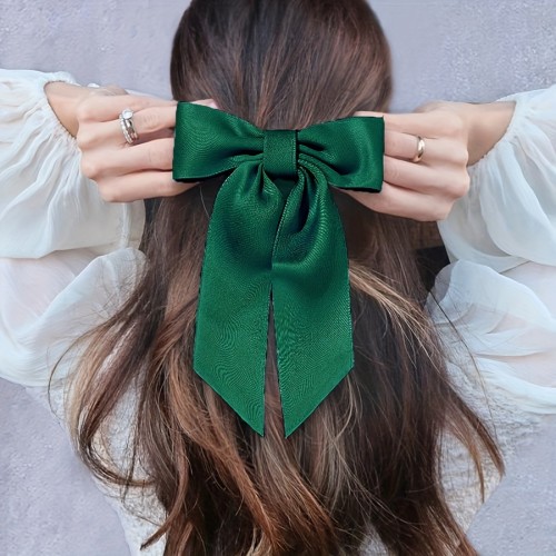 Bow Hairpin Simple Streamer Hair Clip Solid Color Simple Stye Hair Accessories
