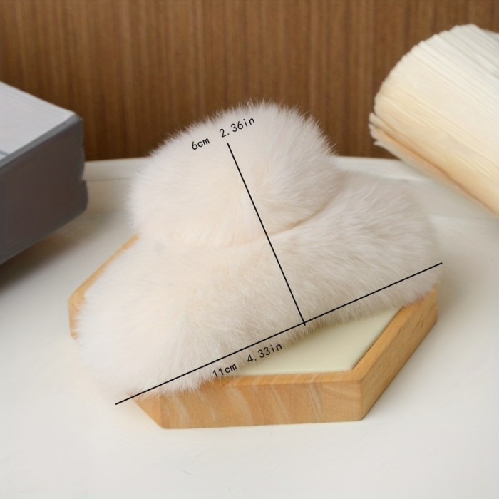 1pcs Plush Hair Claw Clip, Strong Hold Elegant Autumn And Winter Hair Accessories For Women Female