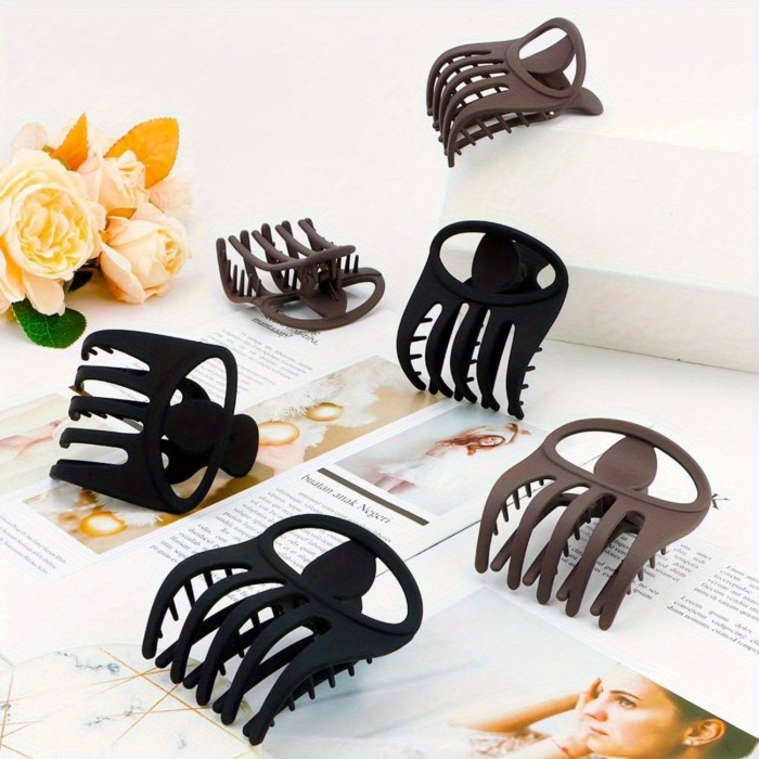 Minimalist Hair Accessories, Matte Finish Hair Styling Accessories for Women, 6 Pack Alligator Hair Clips Flat Claw Clips, Christmas and Halloween Gifts for Women Thick Hair