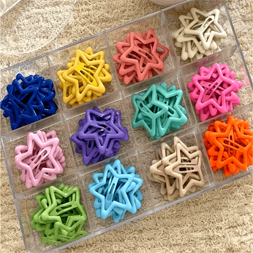 10\u002F20pcs Colorful Hollow Out Star Shaped Hair Side Clips Cute Hair Fringe Clips Trendy Hair Barrettes For Women And  daily use Gifts For Eid