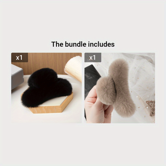 1pcs Plush Hair Claw Clip, Strong Hold Elegant Autumn And Winter Hair Accessories For Women Female