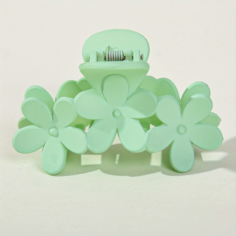 Simple Flower Hairclip Female Hair Claw Ponytail Hair Clip Solid Color Plastic Hair Claw Bohemian Style Hair Accessory