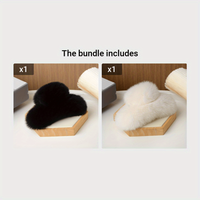 1pcs Plush Hair Claw Clip, Strong Hold Elegant Autumn And Winter Hair Accessories For Women Female
