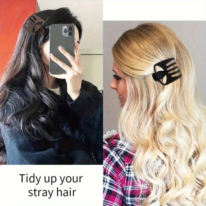 Minimalist Hair Accessories, Matte Finish Hair Styling Accessories for Women, 6 Pack Alligator Hair Clips Flat Claw Clips, Christmas and Halloween Gifts for Women Thick Hair