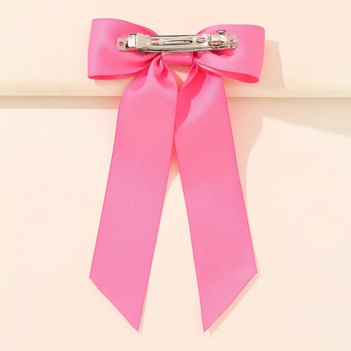Bow Hairpin Simple Streamer Hair Clip Solid Color Simple Stye Hair Accessories