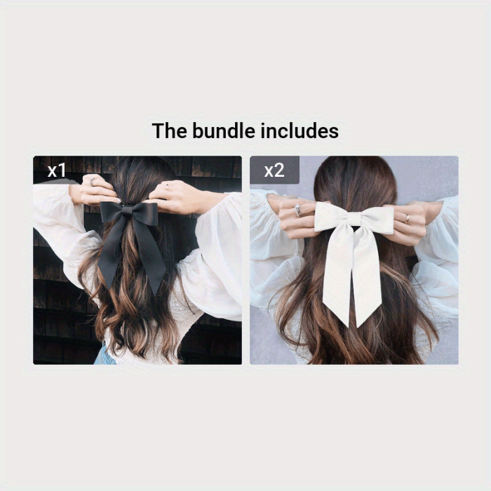 Bow Hairpin Simple Streamer Hair Clip Solid Color Simple Stye Hair Accessories
