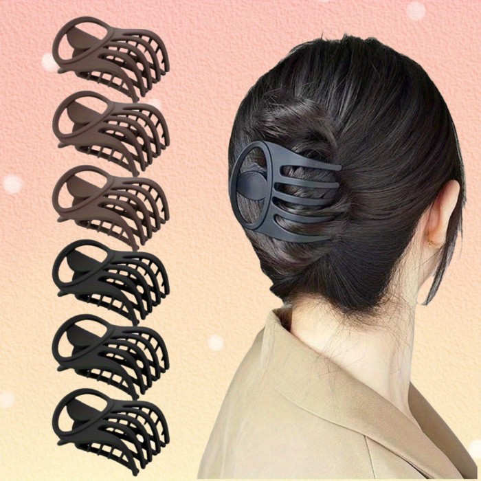 Minimalist Hair Accessories, Matte Finish Hair Styling Accessories for Women, 6 Pack Alligator Hair Clips Flat Claw Clips, Christmas and Halloween Gifts for Women Thick Hair