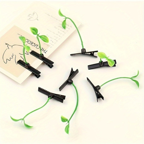 20pcs Plant Sprout Shaped Hair Clips - Green Bean Sprout Hairpins for Wedding, Bridal Shower, Birthday, and Graduation - Novelty Plastic Botanical Clamps for Christmas, Halloween, Thanksgiving Decor