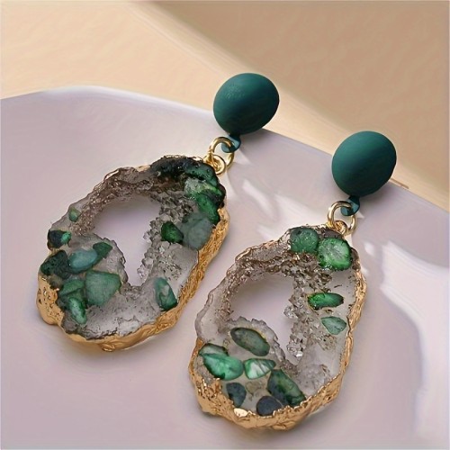 1 Pair Of Bollywood Styles Dangle Earrings Irregular Design Match Daily Outfits Party Accessories Dupes Luxury Jewelry
