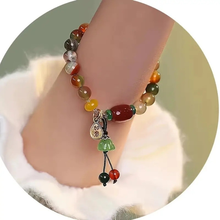 Chic Vintage-Inspired Colorful Good Luck Charm Bracelet - Perfect Birthday or Holiday Gift for Family and Friends