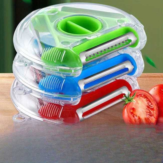 3-in-1 Peeler Kitchen Multifunctional Fruit and Vegetable Shredder Peeler Potato Shredder Cutter Vegetable Cutter Peeler Grater Three-piece Set Essential for RV Kitchen Camping