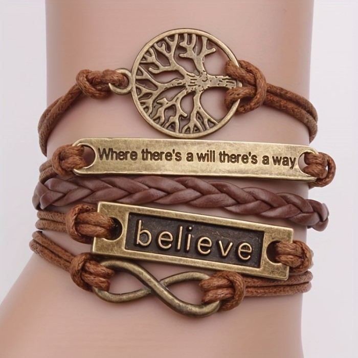 Owl Braided Bracelet Lovely Infinity Friendship Multilayer Charm Leather Bracelets