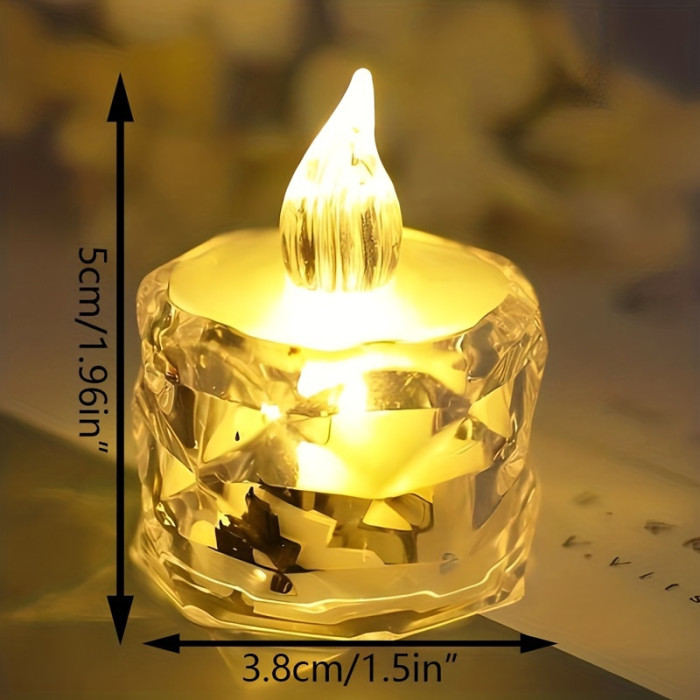 24 LED electronic candles, mini rose pattern, tea light, battery powered LED flameless candle light, used for Halloween, Valentine's Day, Christmas, religious weddings, parties, home decoration, and other holiday candles