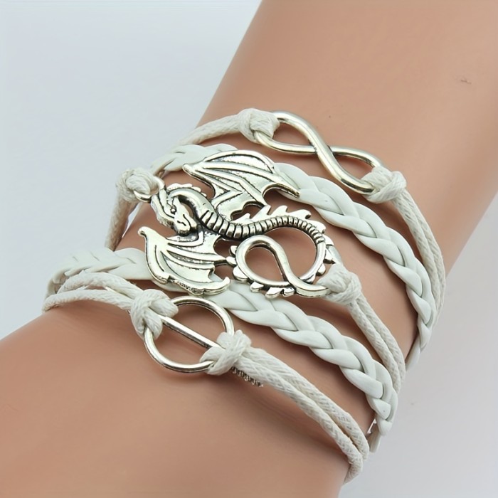 Owl Braided Bracelet Lovely Infinity Friendship Multilayer Charm Leather Bracelets