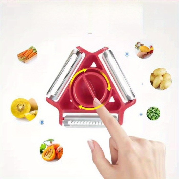 3-in-1 Peeler Kitchen Multifunctional Fruit and Vegetable Shredder Peeler Potato Shredder Cutter Vegetable Cutter Peeler Grater Three-piece Set Essential for RV Kitchen Camping