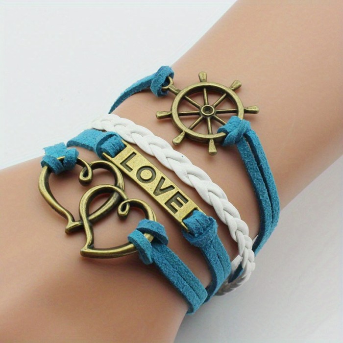 Owl Braided Bracelet Lovely Infinity Friendship Multilayer Charm Leather Bracelets
