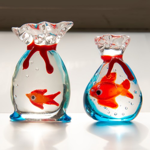 1pc Pocket Fish, Handcrafted Lovely Glass Miniature Ornament, Home Decoration Accessories And Living Room Decoration, Figurine Gift